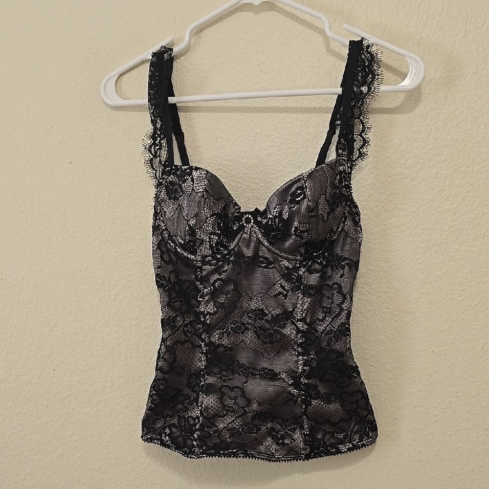 Fredicks Of HOLLYWOOD‎ Black Lace Bustier Top